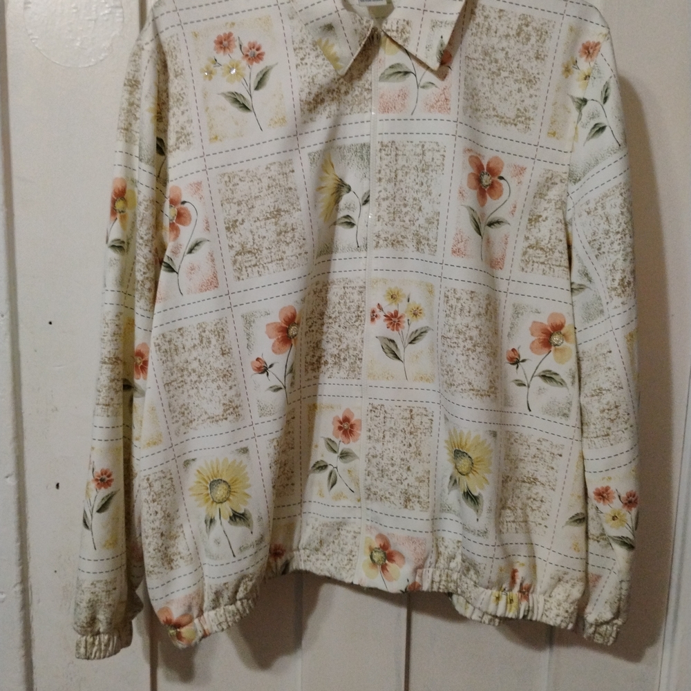 Alfred Dunner Cream and Brown Jacket